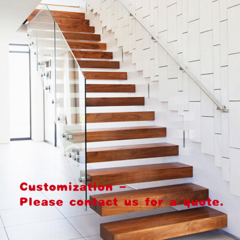 Interior Design Modern - Escalier flottant en bois massif au