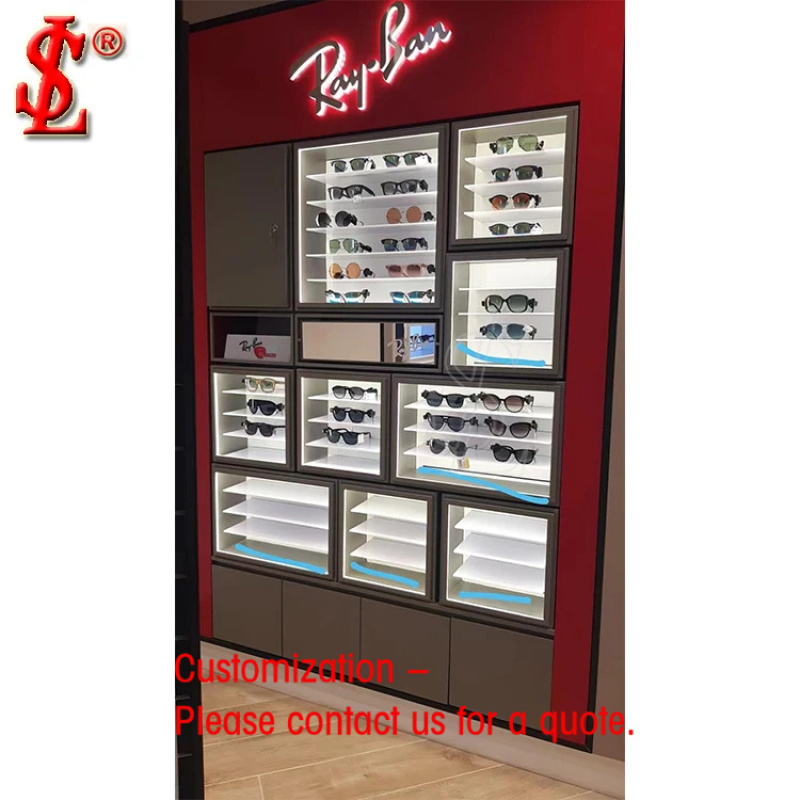 Interior Design Retail - Présentoir mural personnalisé pour lunettes de