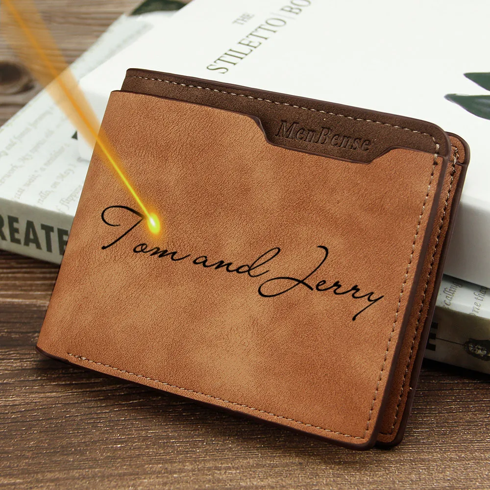 Interior Design Name - Petit portefeuille mince personnalisé pour hommes,