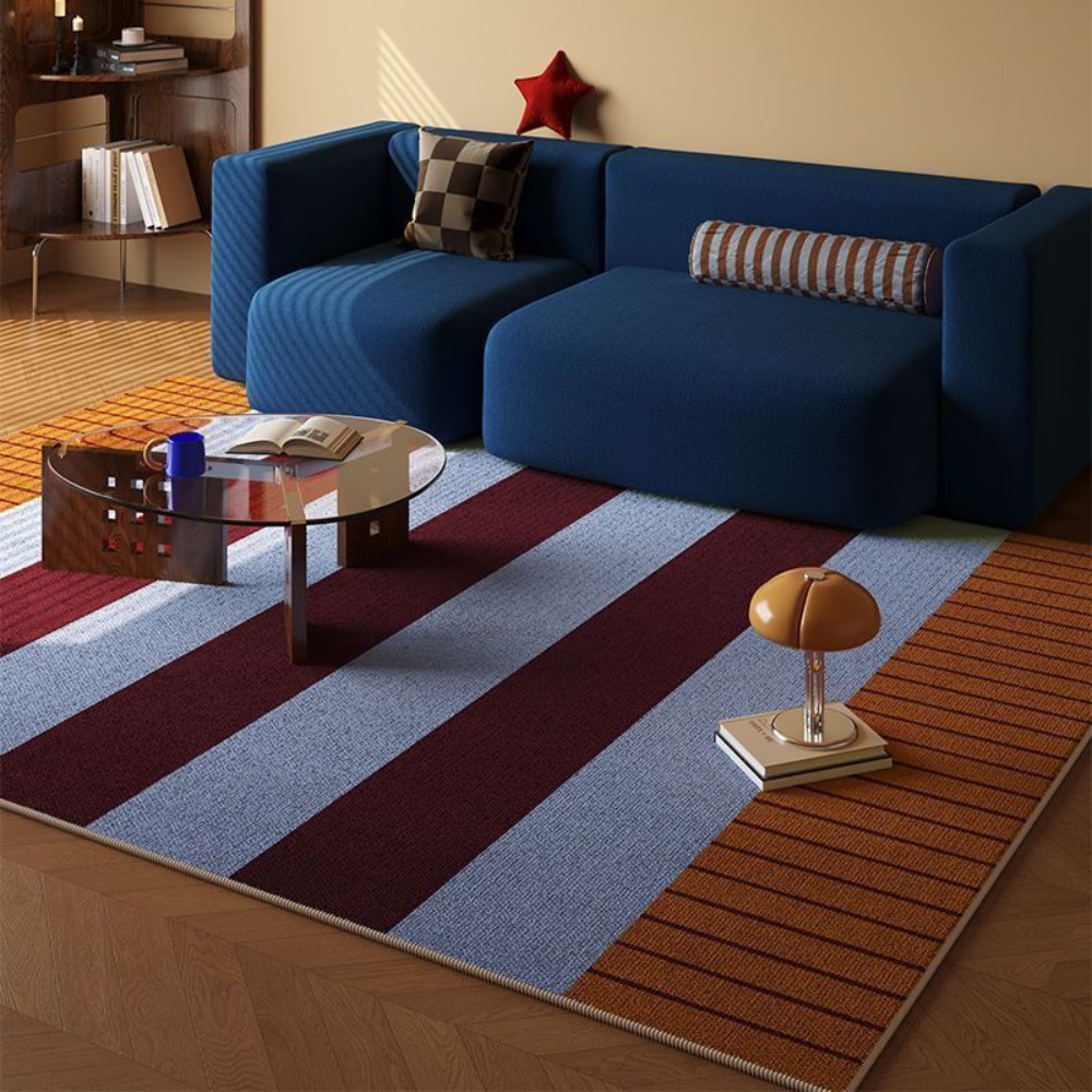 Interior Design Retail - Tapis à motif de rayures modernes,