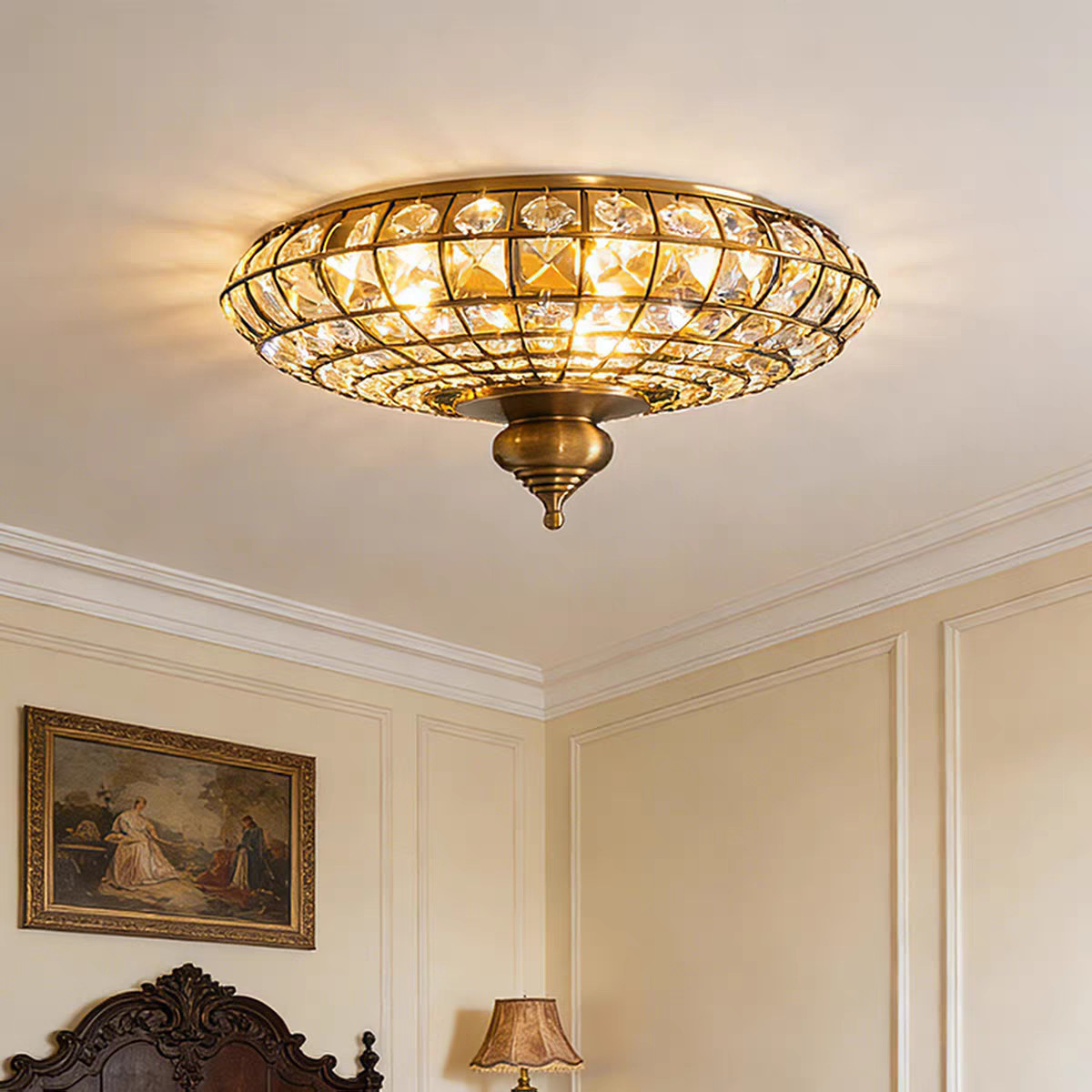 Interior Design Years Of Study - Lustre LED en cristal de style