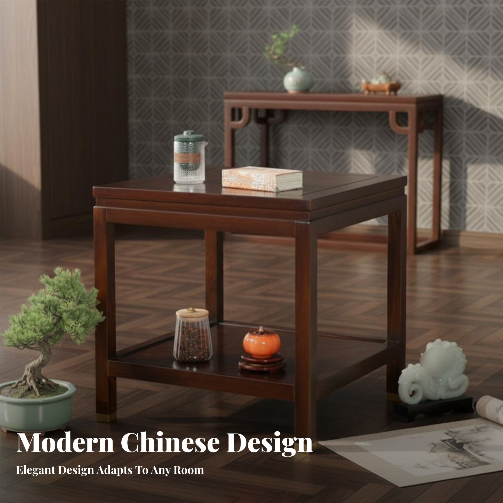 Interior Design Modern - Table carrée à deux niveaux, design