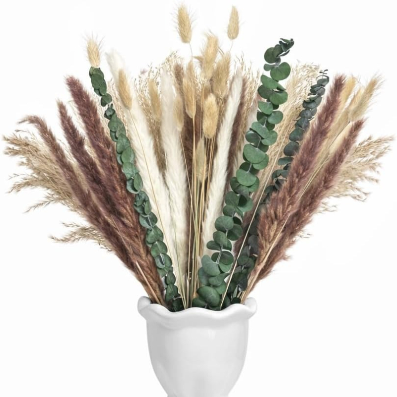 Dried Pampas Bundle - Lot de 65 fleurs séchées naturelles
