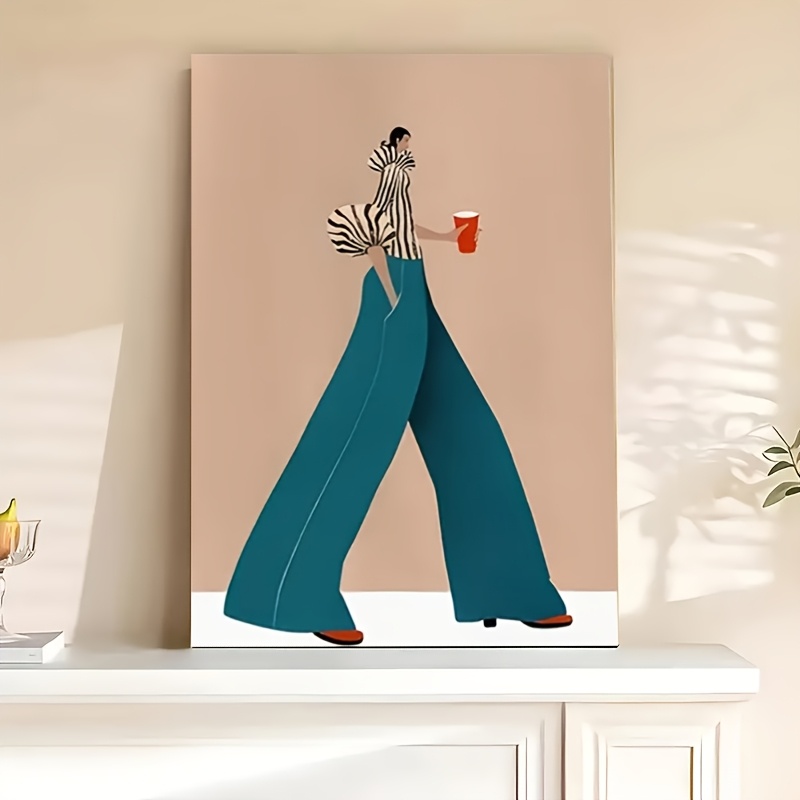 Interior Design Modern - Affiche de femme pantalon bleu à
