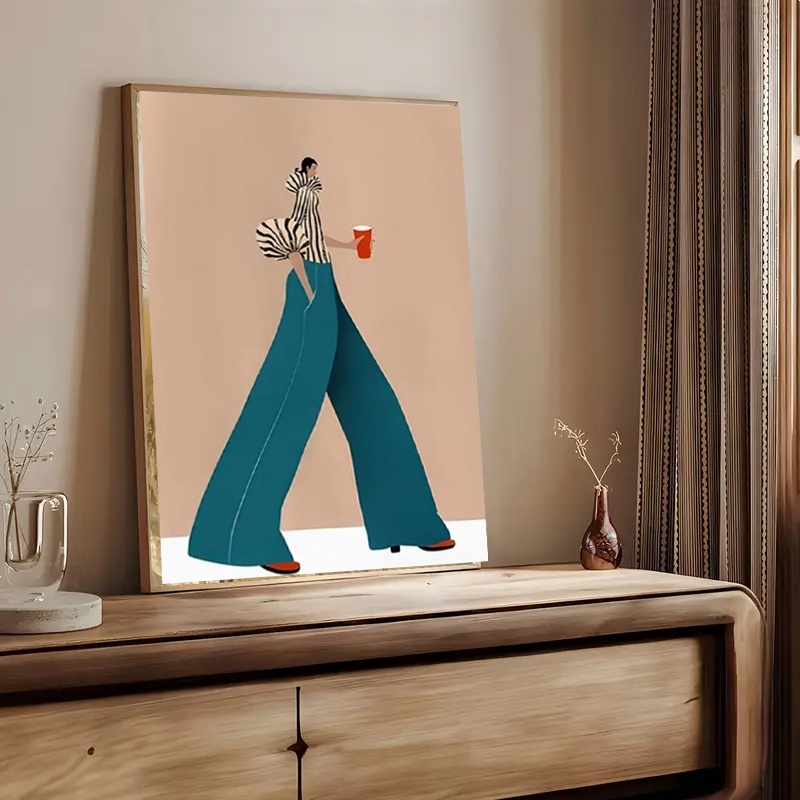 Affiche de femme pantalon bleu - Interior Design Modern avis et prix