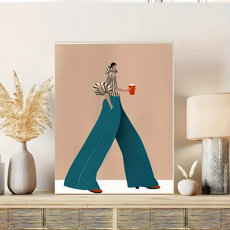 Affiche de femme pantalon bleu - Interior Design Modern avis et prix