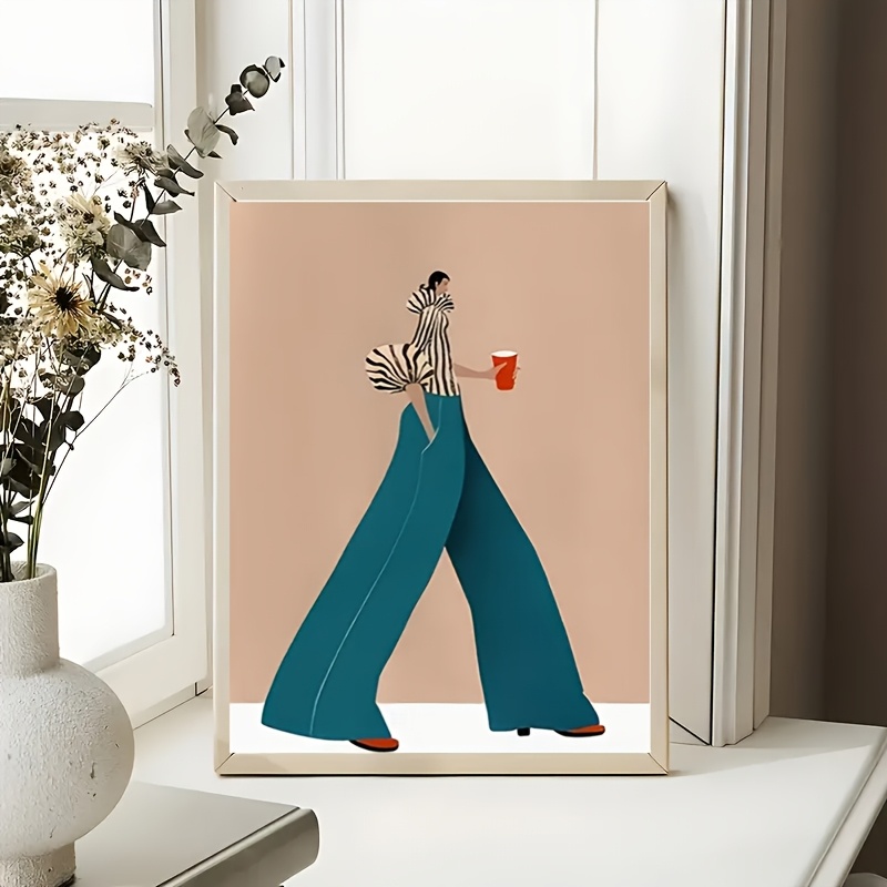 Affiche de femme pantalon bleu - Interior Design Modern avis et prix